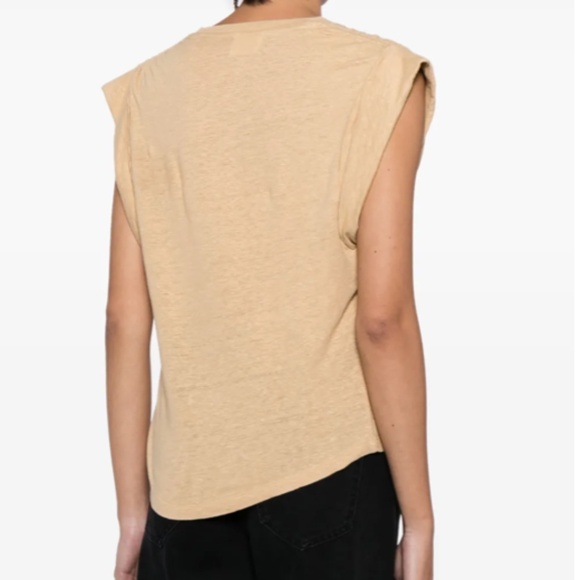 Isabel Marant  Étoile Beige Kotty Linen T-Shirt - Picture 5 of 6